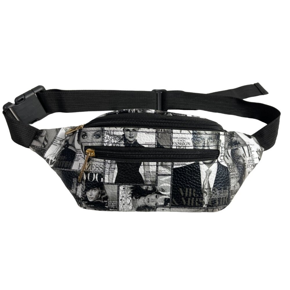 Black & White Photo Collage Waist Bag